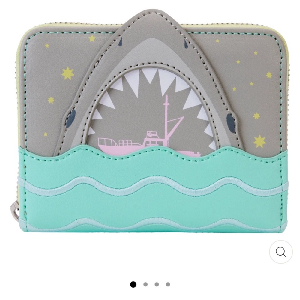 LOUNGEFLY UNIVERSAL JAWS GLOW IN THE DARK CROSSBODY & WALLET SET - Picture 2 of 9